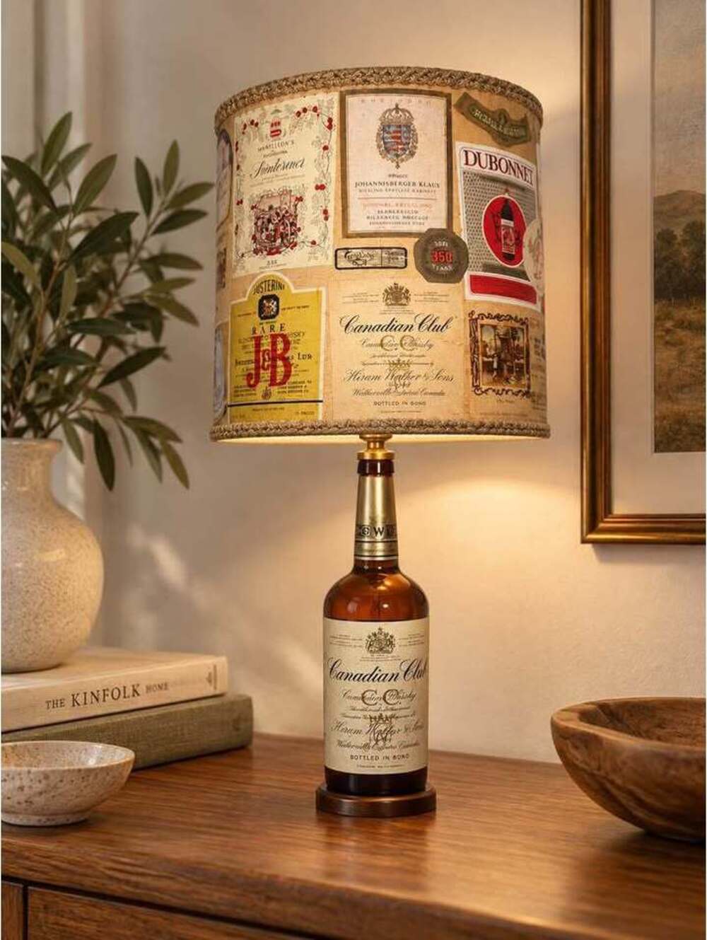 Vintage Canadian Club Whisky Bottle Lamp